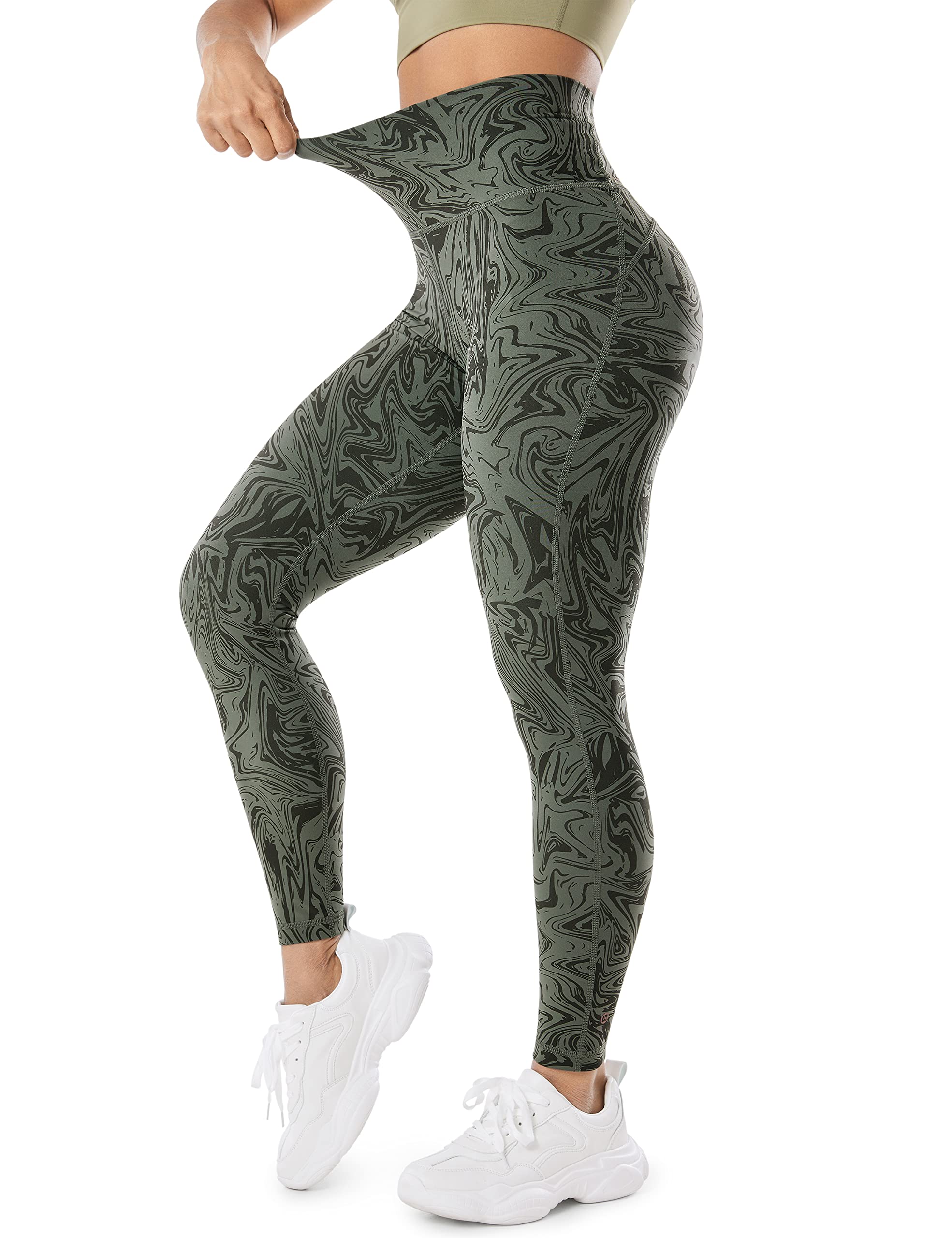 UNISSU High Waisted Compression Leggings with Pockets for Women - Tummy Control Workout Yoga Gym Athletic Pants (25 Inch) - Perfect for Running, Pilates & Everyday Wear
