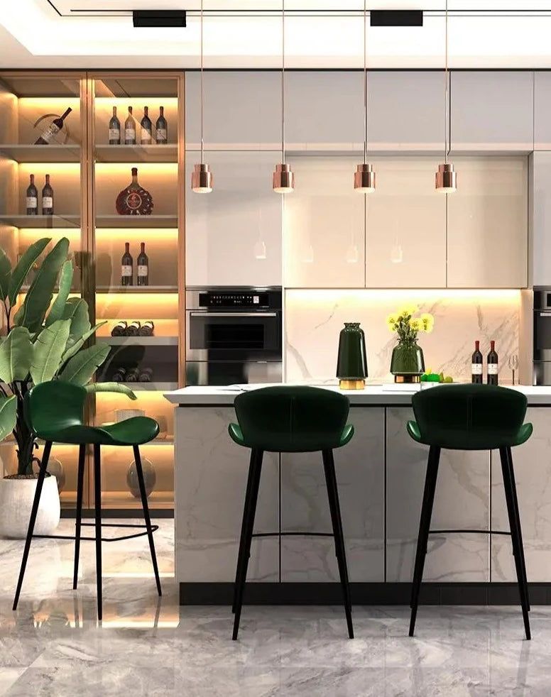 Ergonomic Bar Stools for Kitchen Island - Adjustable Height Counter Stools with Back Support - Perfect for Dining, Entertaining & Home Office Use