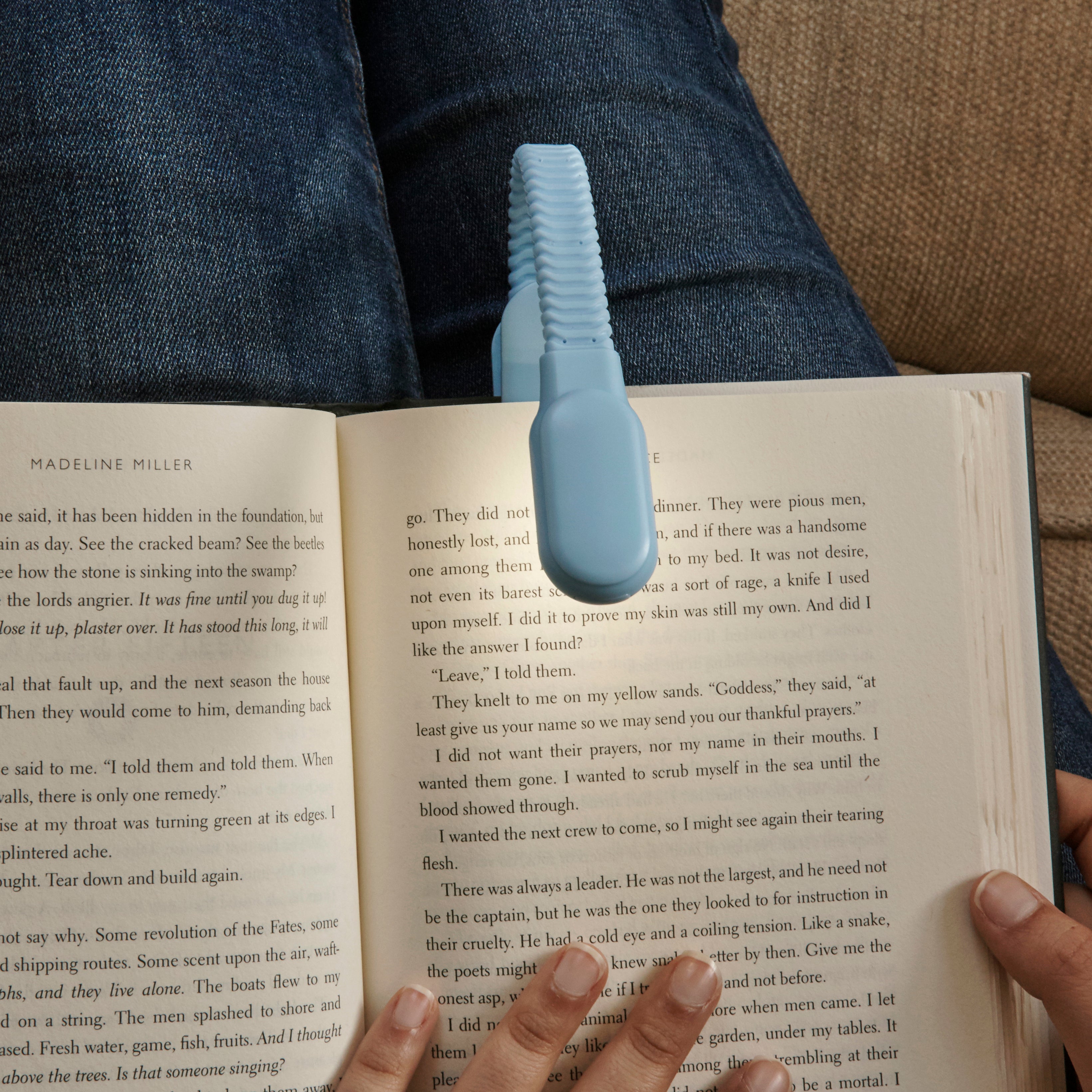 Rechargeable LED Book Light - Blue Reading Light for Night Reading, Studying, Travel & Bedtime Use