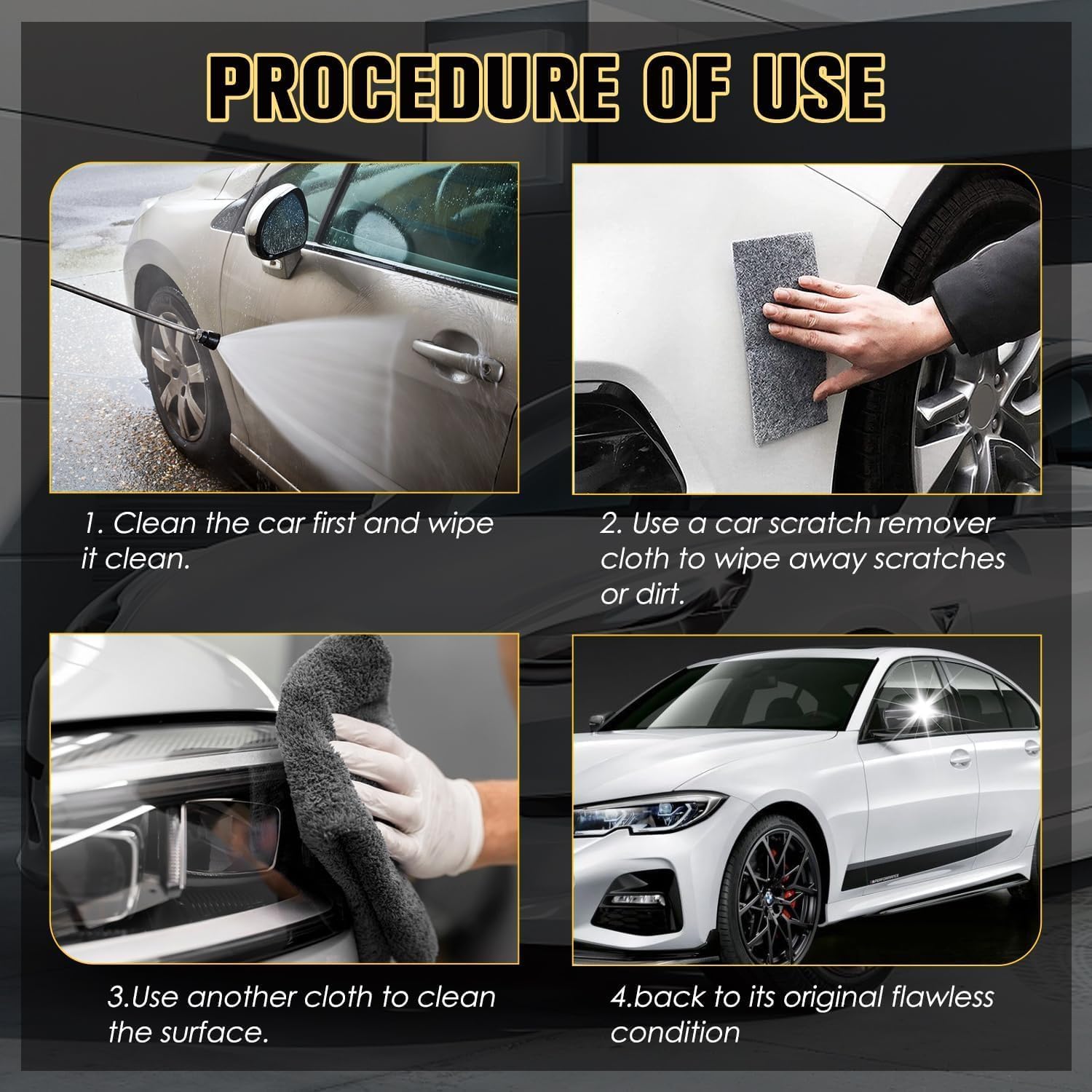 Nano Sparkle Scratch Remover Cloth for Cars - 6 Pack Magic Repair Cloth for Car Paint Scratches & Deep Scratches - Premium Nano Cleaning Cloth for Vehicle Paint Restoration - Perfect for DIY Car Scratch Repair & Detailing at Home