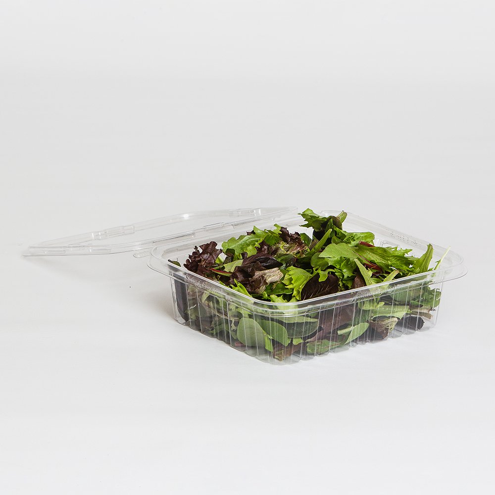 48 oz Clear Hinged Plastic Food Storage Container with Tamper-Evident Lid - 150 Count Bulk Pack | Ideal for Meal Prep, Restaurant Takeout & Commercial Kitchen Use