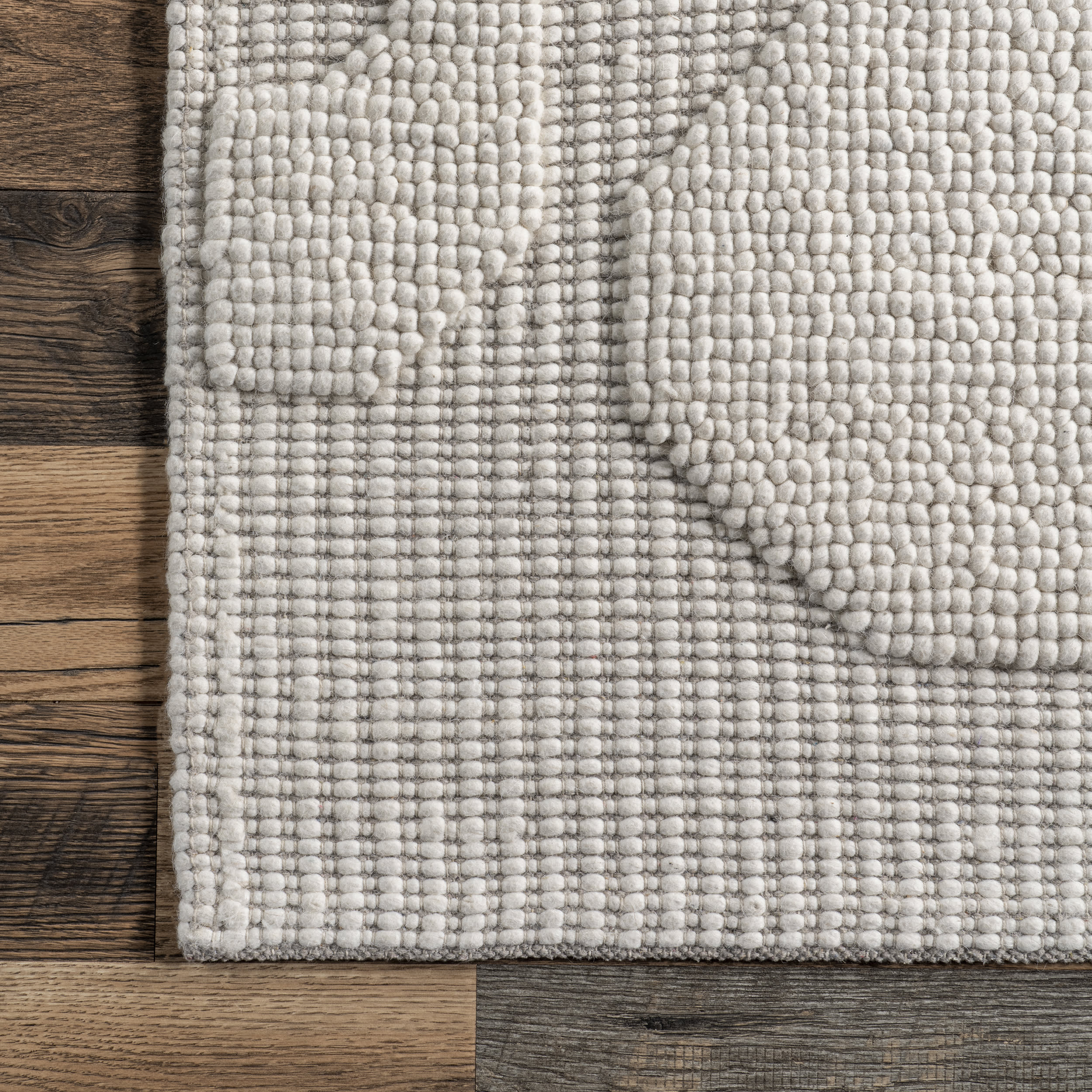 Corah Abstract High Low Rug in Ivory - Modern Boho Chic Area Rug for Living Room, Bedroom, or Nursery Decor