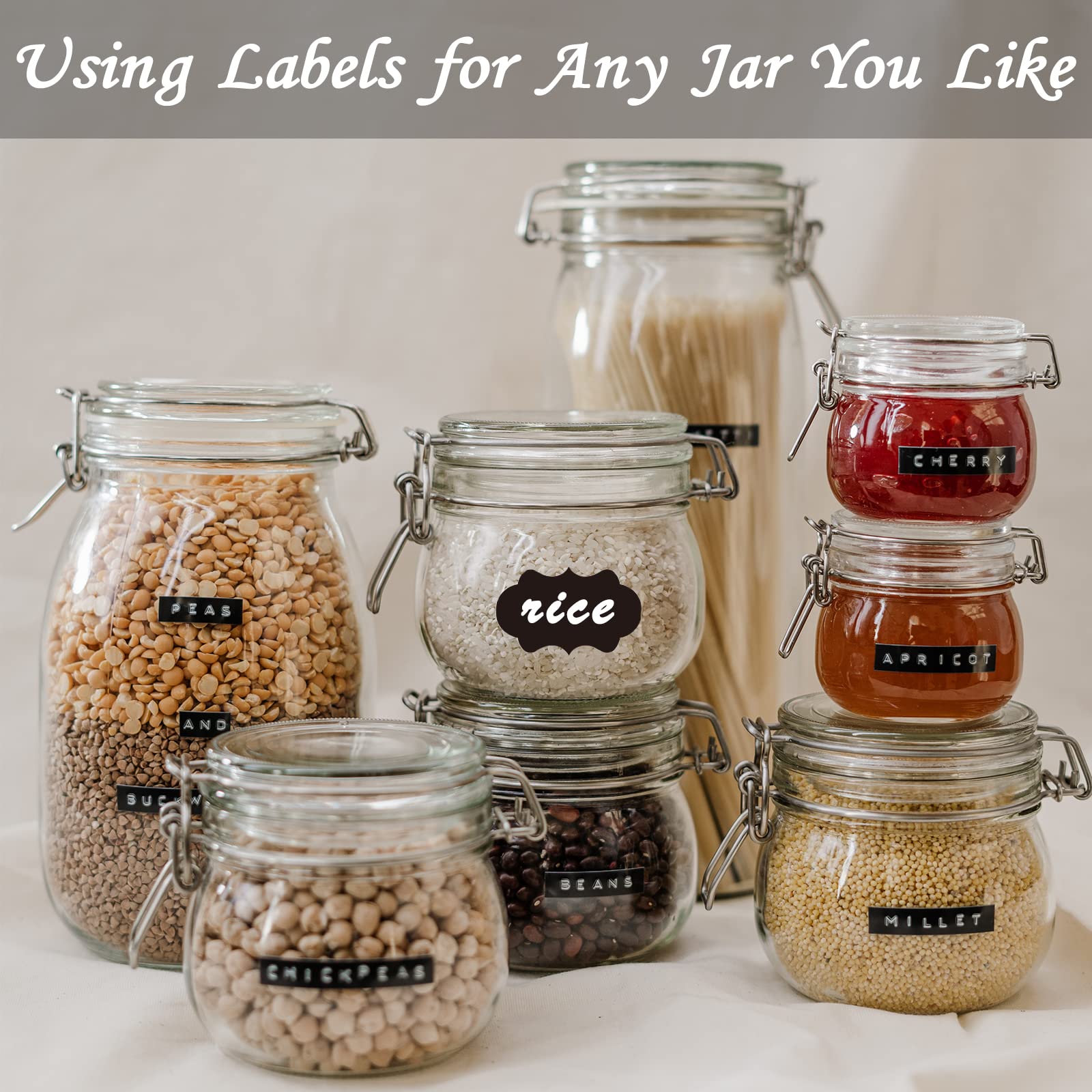 120pcs Reusable Chalkboard Labels for Containers - Waterproof Blackboard Stickers with White Chalk Marker | Perfect for Pantry Organization, Glass Jar Labeling & Coffee Cup Marking (Black Chalk Labels for Storage Bins)