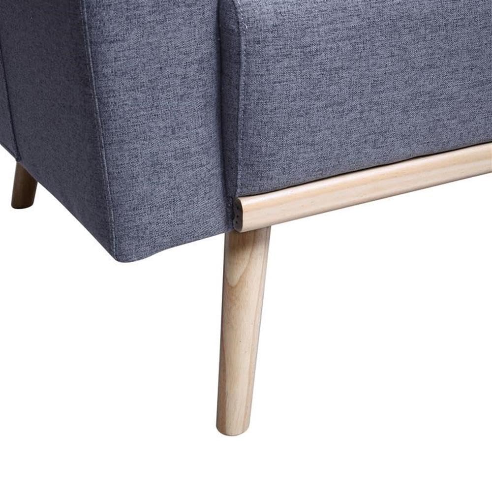 Lilola Home Easton Dark Gray Linen Fabric Chair with USB Charging Ports, Side Pockets & Removable Pillows - Modern Living Room, Office, Gaming & Reading Chair for Home Comfort
