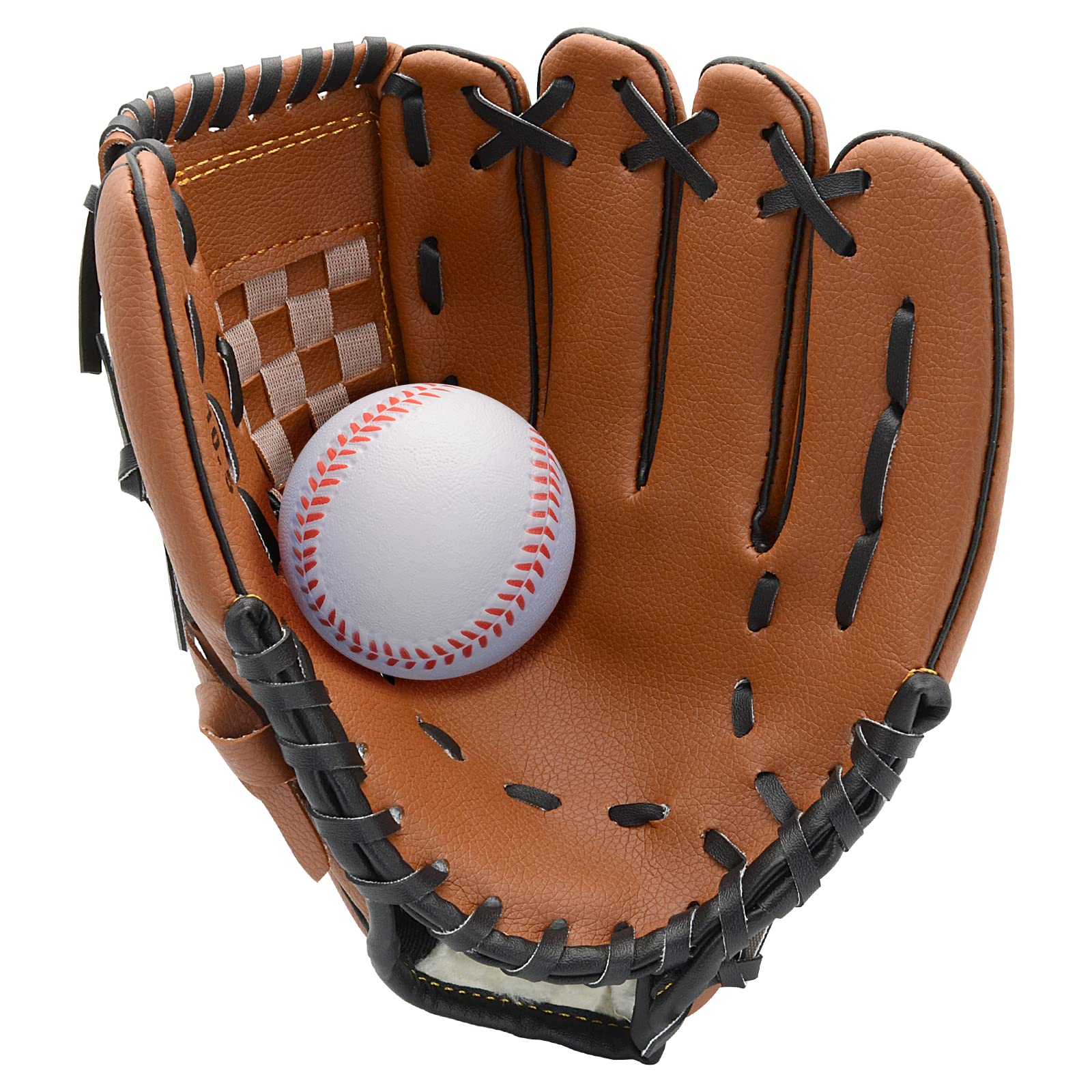 Premium Right-Hand Baseball Glove with Foam Ball - 9.5''-12.5'' Youth & Adult Sizes - Softball Training Mitt for Beginners - Perfect for Practice, Games & Backyard Play