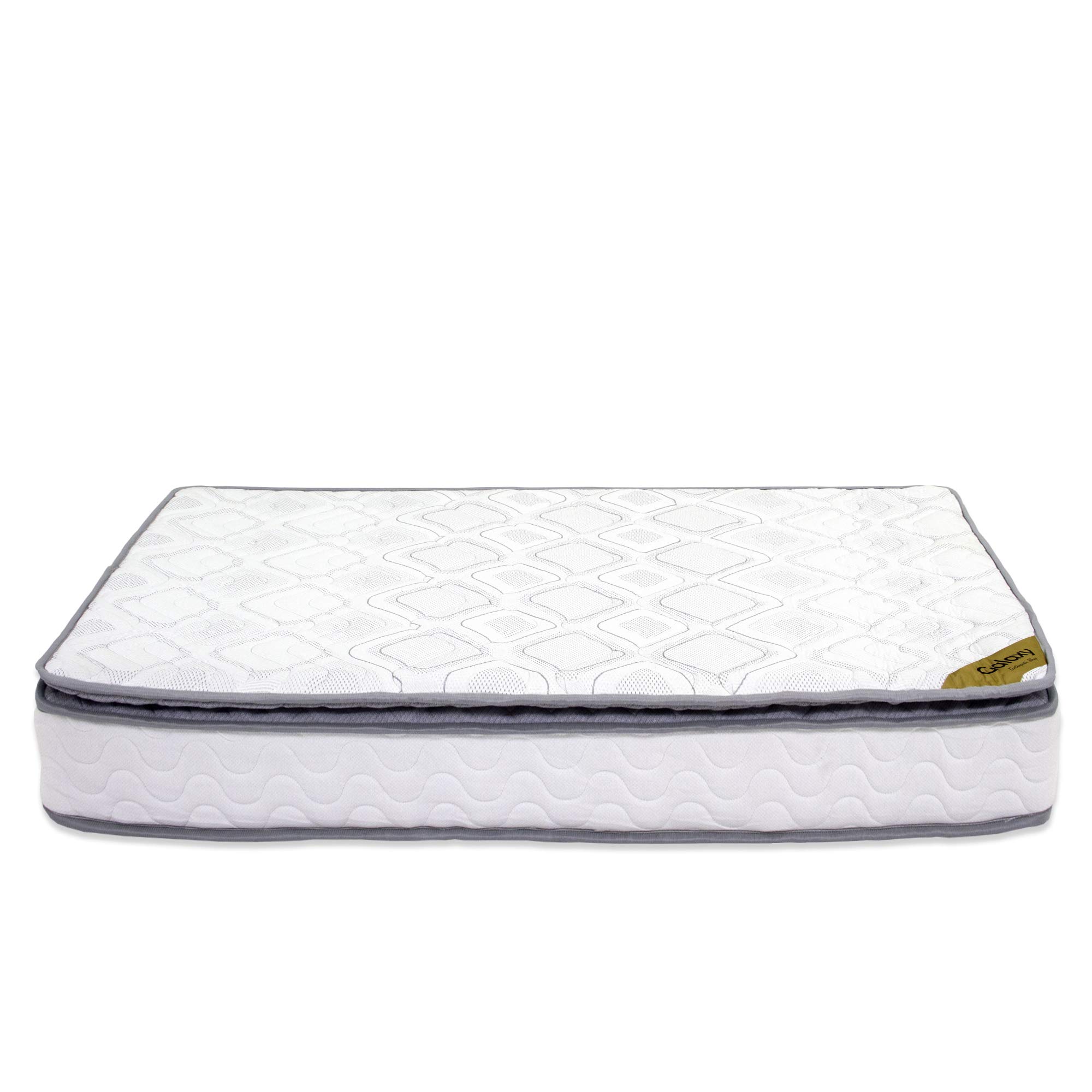 9-Inch Medium Firm Pocketed Coil Innerspring Mattress with Foam Encased Pillowtop - Full Size, Back Support, White - Perfect for Guest Rooms, Dormitories & Home Use