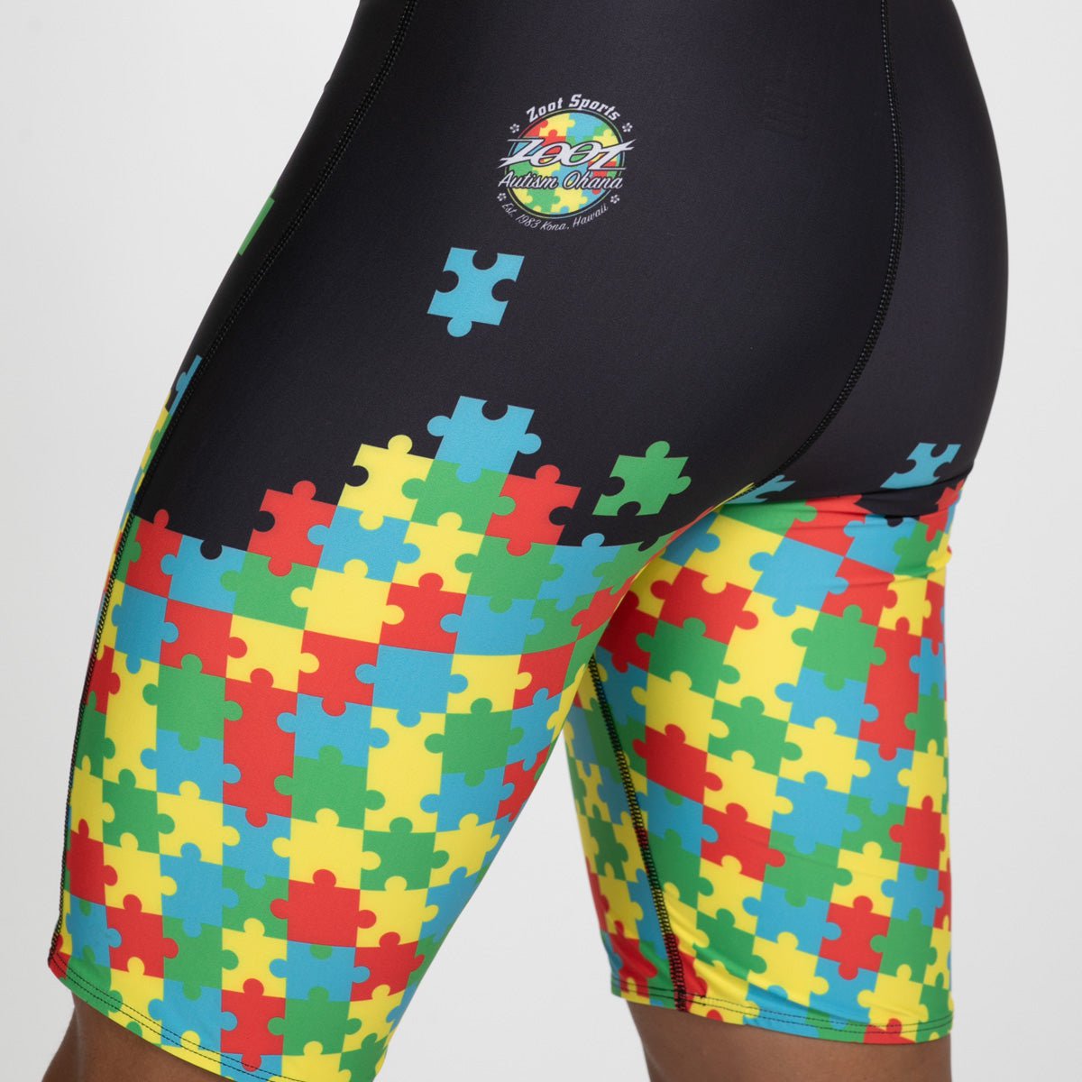 Men's Swim Jammer with Autism Puzzle Print - Quick Dry Performance Swimwear for Competitive Swimming & Training - Ideal for Pool, Beach & Water Sports
