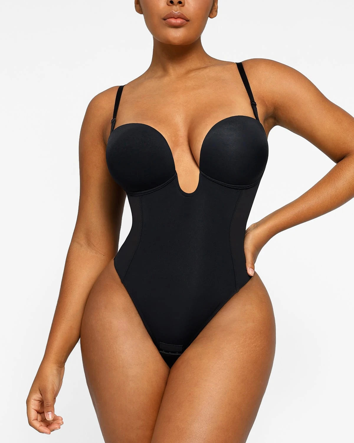 AirSlim® Deep Plunge Low Back Thong Bodysuit - Sexy Lingerie for Women, Comfortable Stretchy Fabric, Perfect for Date Night & Special Occasions