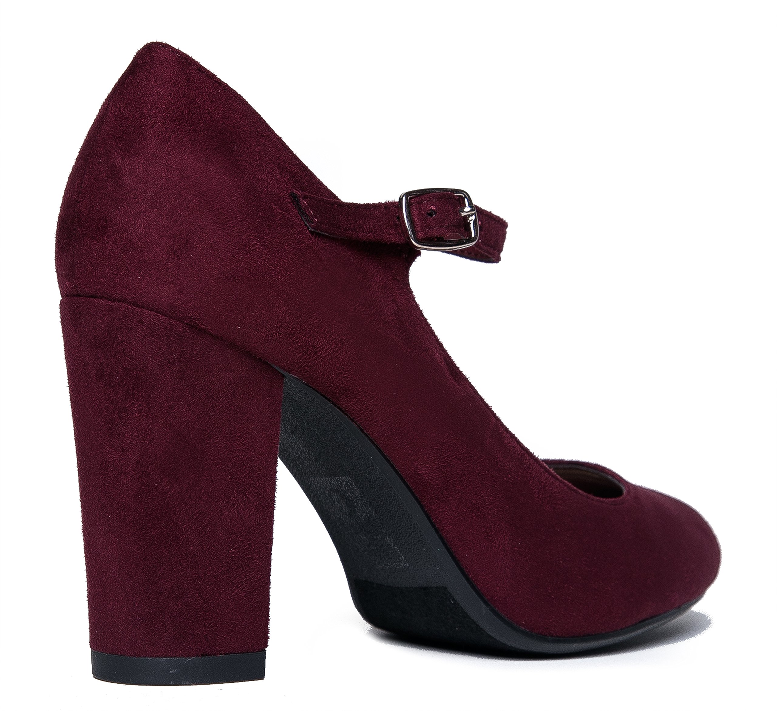 J. Adams Women's Round Toe Chunky High Heel Mary Jane Pumps - Comfortable Skippy Heels for Work, Party & Special Occasions