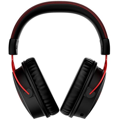 HyperX Cloud Alpha Wireless Gaming Headset for PC - 300H Battery, DTS:X Spatial Audio, Noise-Canceling Mic | Aluminum Frame | Perfect for Esports, Streaming & Work from Home (Includes Cleaning Kit & Headphone Stand)