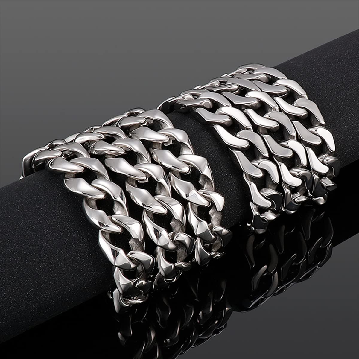 24-Inch Stainless Steel Cuban Chain Necklace for Men & Women - 14mm & 16mm Width Options | Durable Everyday Jewelry for Casual & Formal Occasions