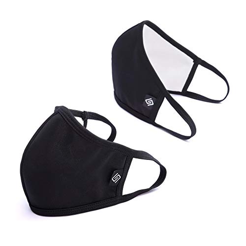 HomeSafe Washable & Reusable Face Mask for Kids, Teens, Men & Women - Adjustable Cotton Cloth Protective Unisex Face Cover - Breathable & Fashionable (Pack of 2) - Perfect for School, Work, Travel & Daily Protection