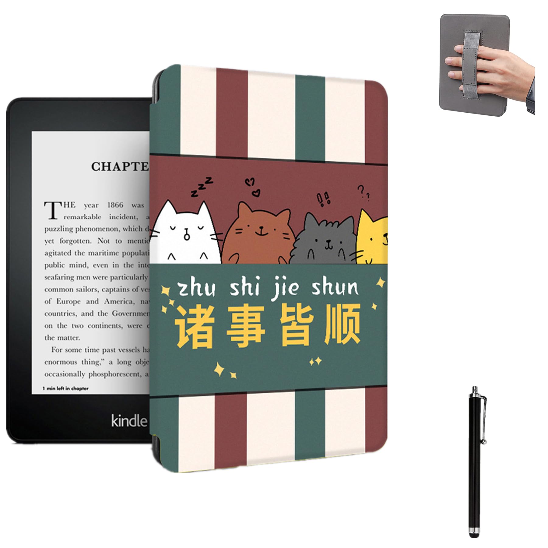 Premium Lightweight Kindle Paperwhite 10th Gen Case (2018 Model PQ94WIF) - Auto Wake/Sleep Cover with Comfortable Hand Strap - Perfect for Reading at Home, Travel & Outdoor Adventures