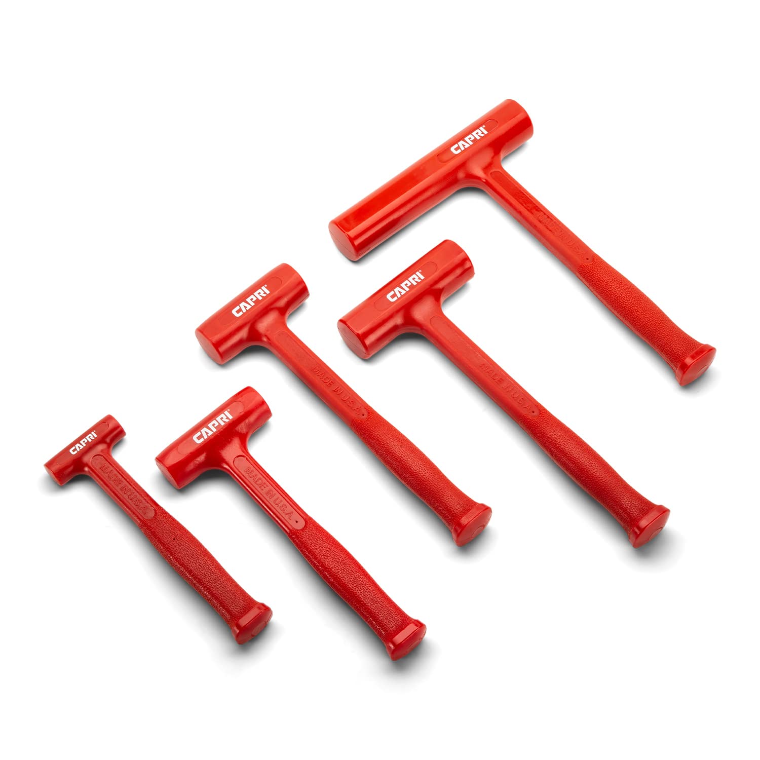 Capri Tools 5-Piece Slim Dead Blow Hammer Set - USA Made - Perfect for Auto Repair, Construction & DIY Projects