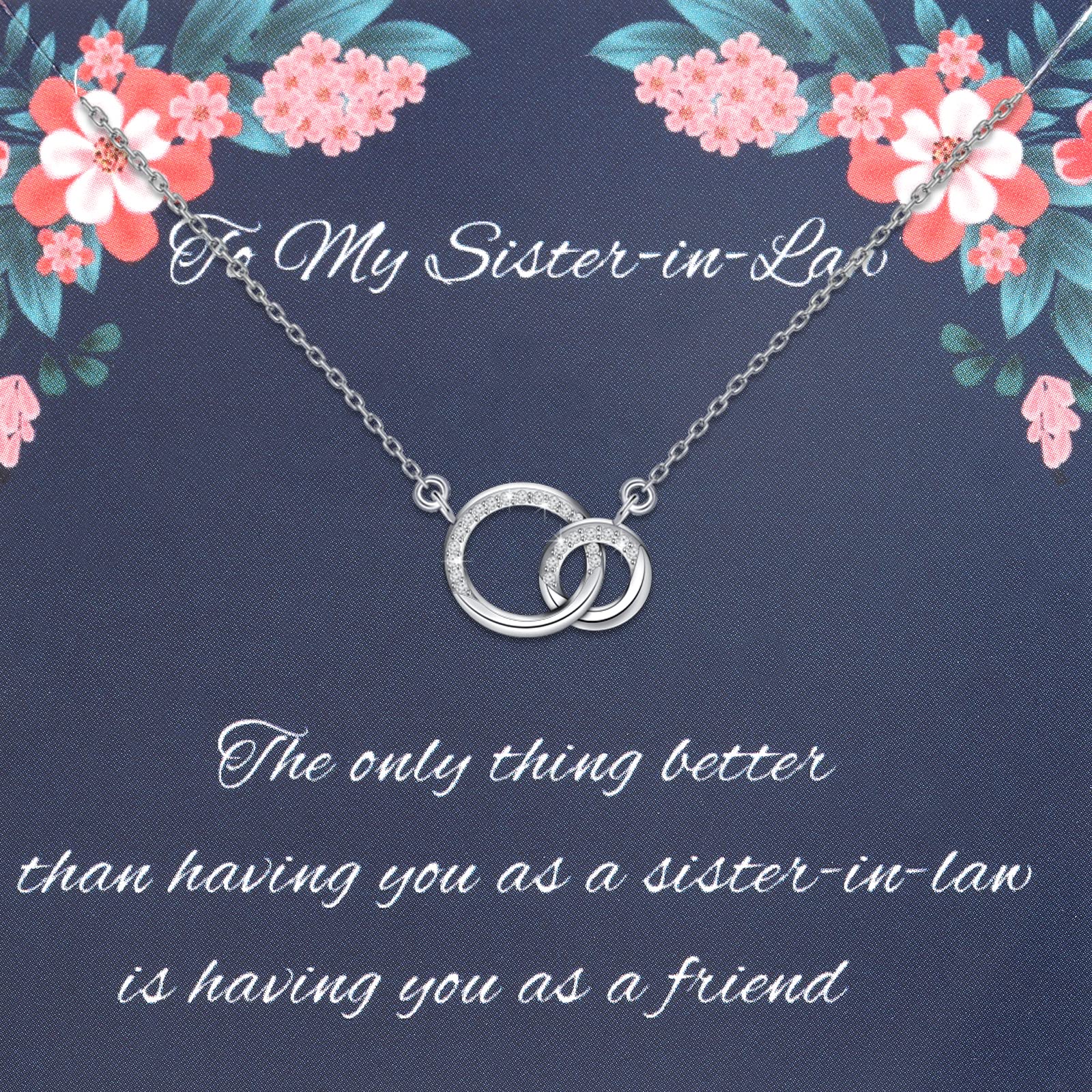 LQRI Sister-in-Law Gift - Elegant Circle Pendant Necklace for Birthday, Wedding & Special Occasions | Thoughtful Jewelry Gift for Sister-in-Law | Perfect for Anniversaries, Holidays & Family Celebrations