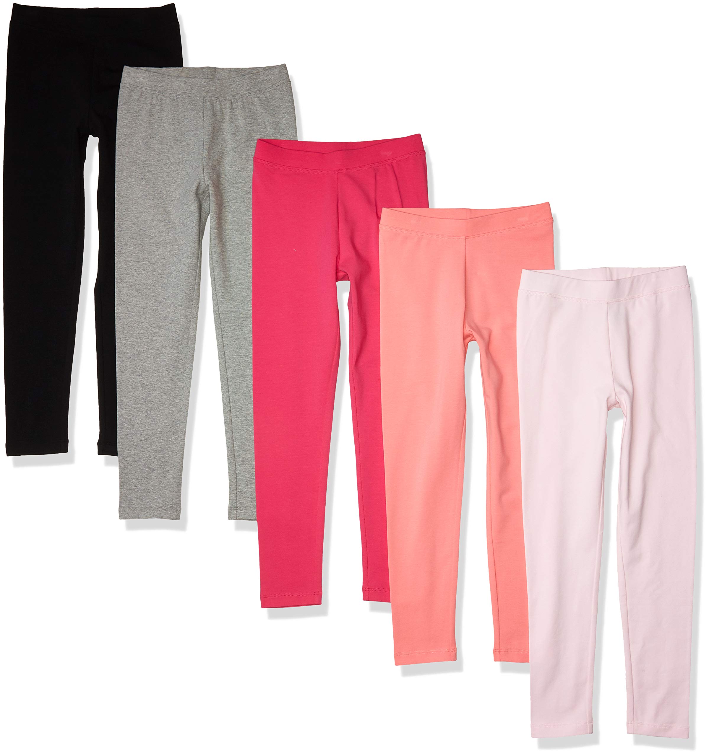 Amazon Essentials Baby, Toddler & Girls' Leggings Multipack - Soft Stretch Cotton Pants for Playtime, School & Everyday Wear