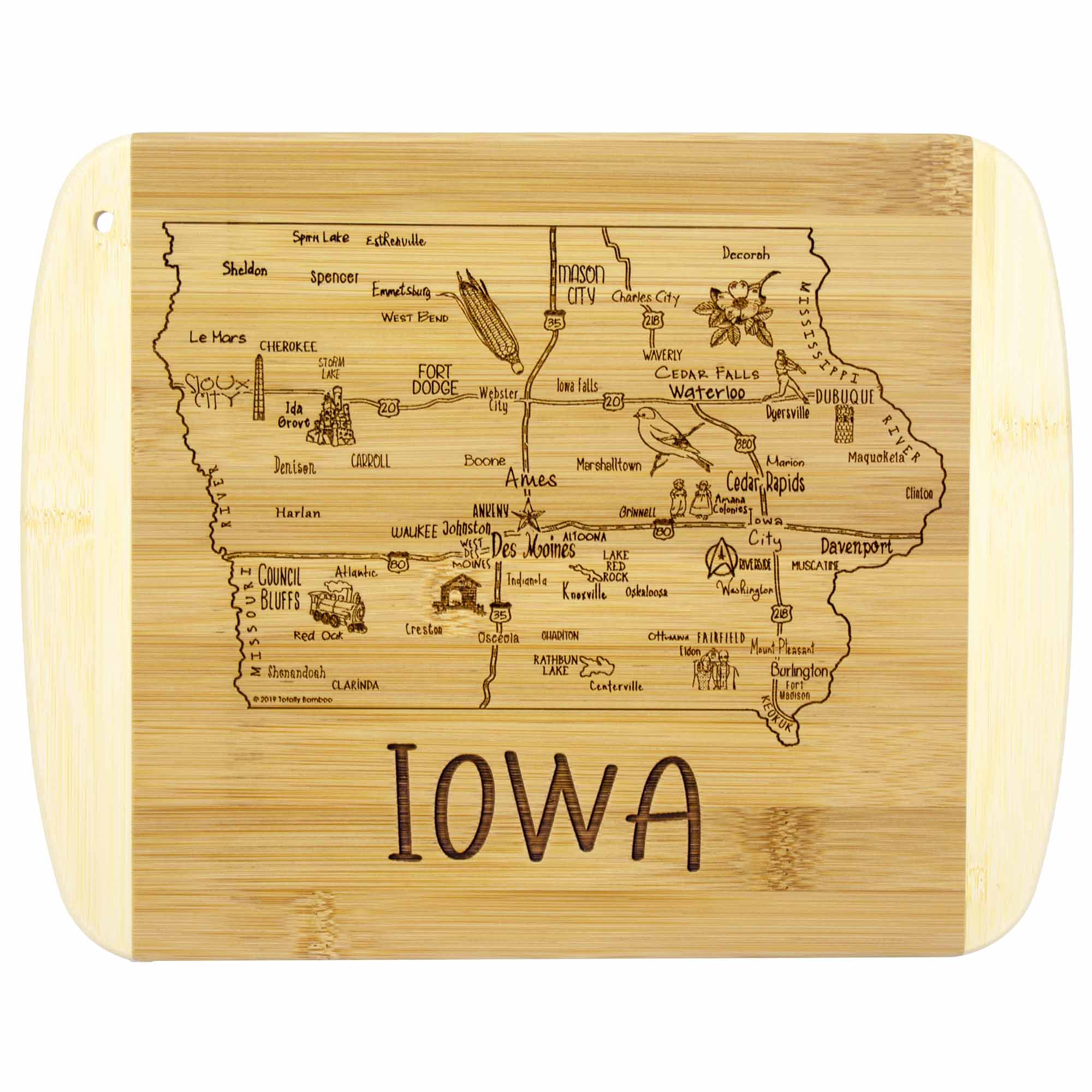 Premium Iowa-Themed Wooden Cutting Board - 11