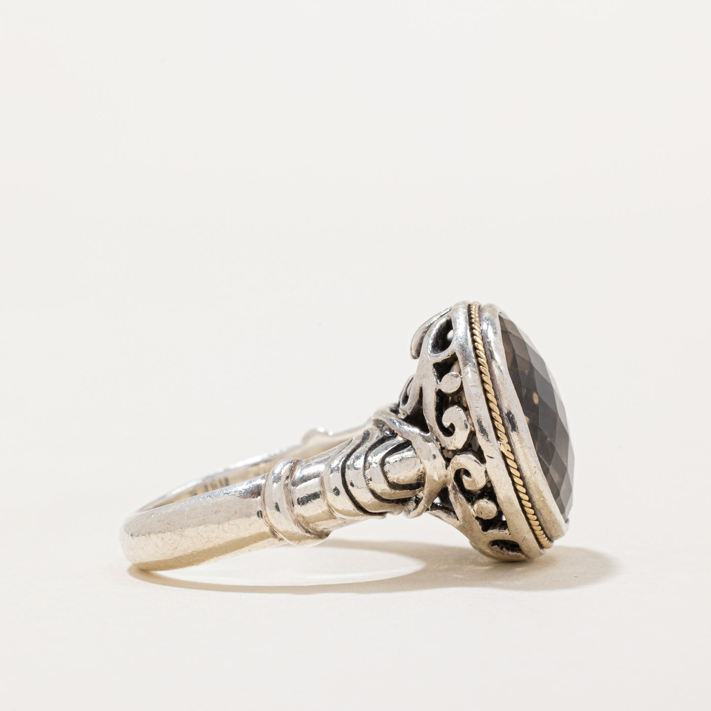 Effy Smoky Quartz Cocktail Ring - 8.50 Carat Genuine Stone - Size 6.75 - Elegant Evening Wear & Special Occasion Jewelry