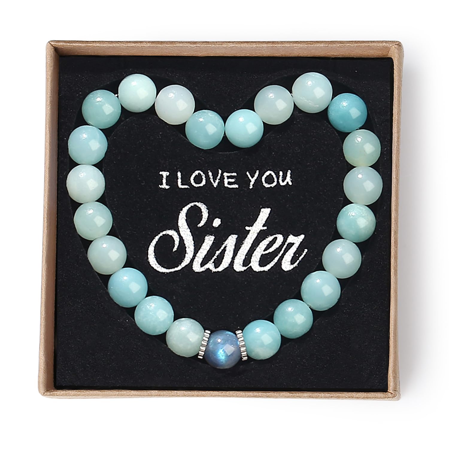 Moonstone Sister Bracelet - Best Gifts for Sisters, Birthday, Christmas, Valentine's Day, Easter & Mother's Day - Perfect for Big Sister, Little Sister & Best Sister Ever - Jewelry for Stocking Stuffers & Basket Fillers - Ideal for Everyday Wear, Special Occasions & Heartfelt Surprises