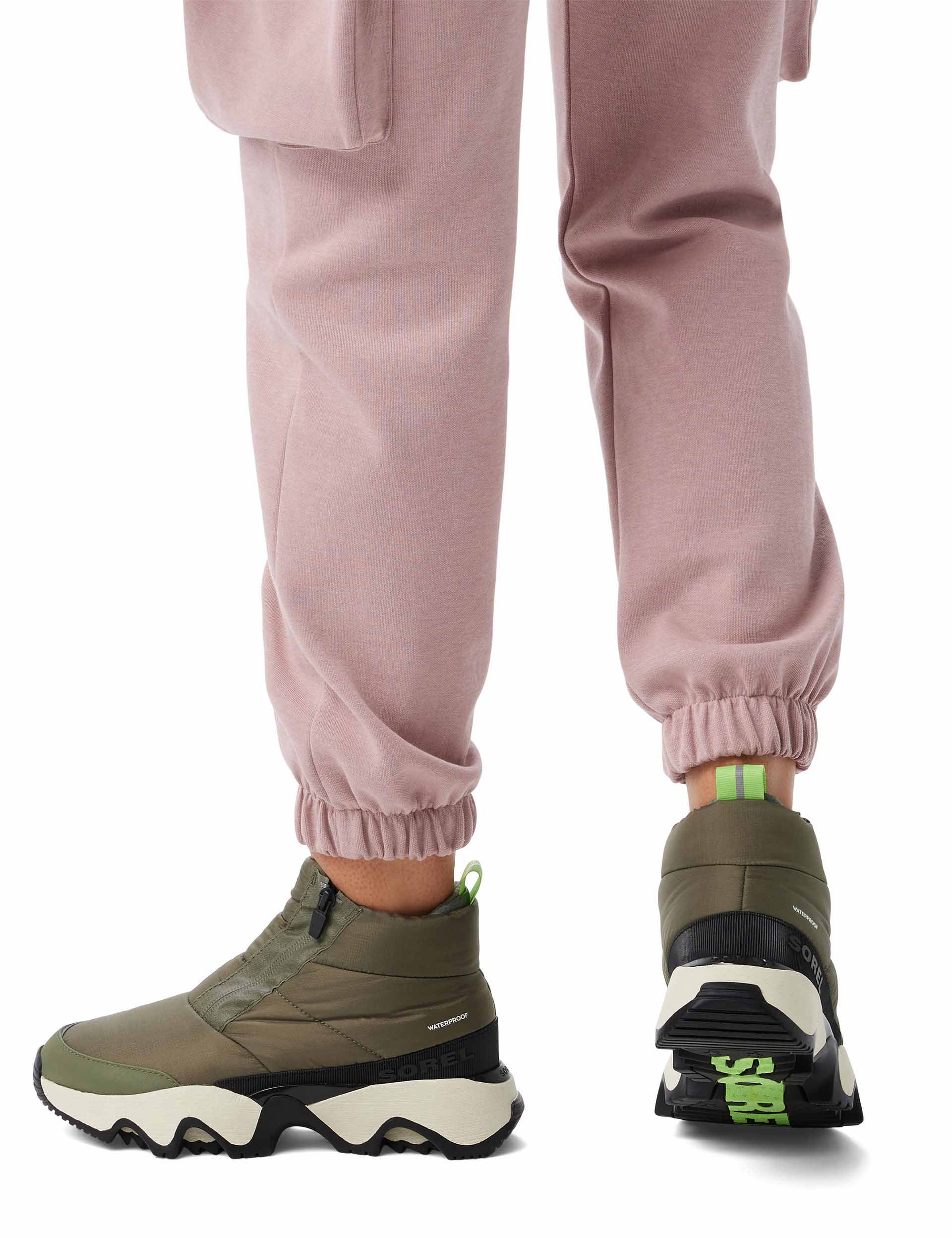 Kinetic Impact Puffy Sneaker Boot for Women - Waterproof Winter Shoes, Stone Green/Black - Comfortable & Stylish for Outdoor Activities, Hiking, and Casual Wear