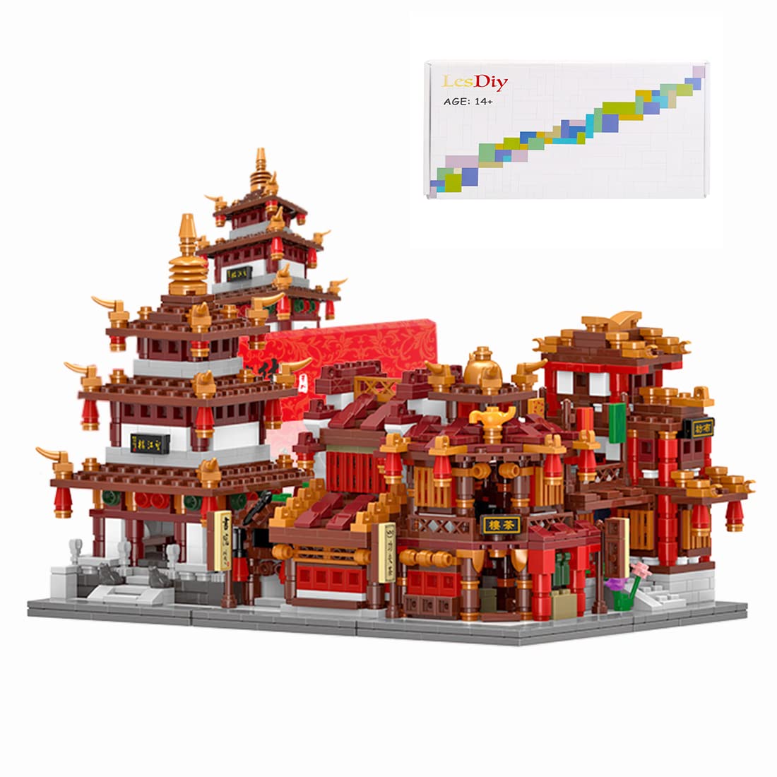 GENYUU 1502Pcs Modular Building Kit - Chinese Style Wangjiang Pavilion Tea House Architecture Set, Compatible with Lego | Collectible Engineering Toy for Adults & Teens | Perfect for Home Decor, Asian Culture Display & Creative Play