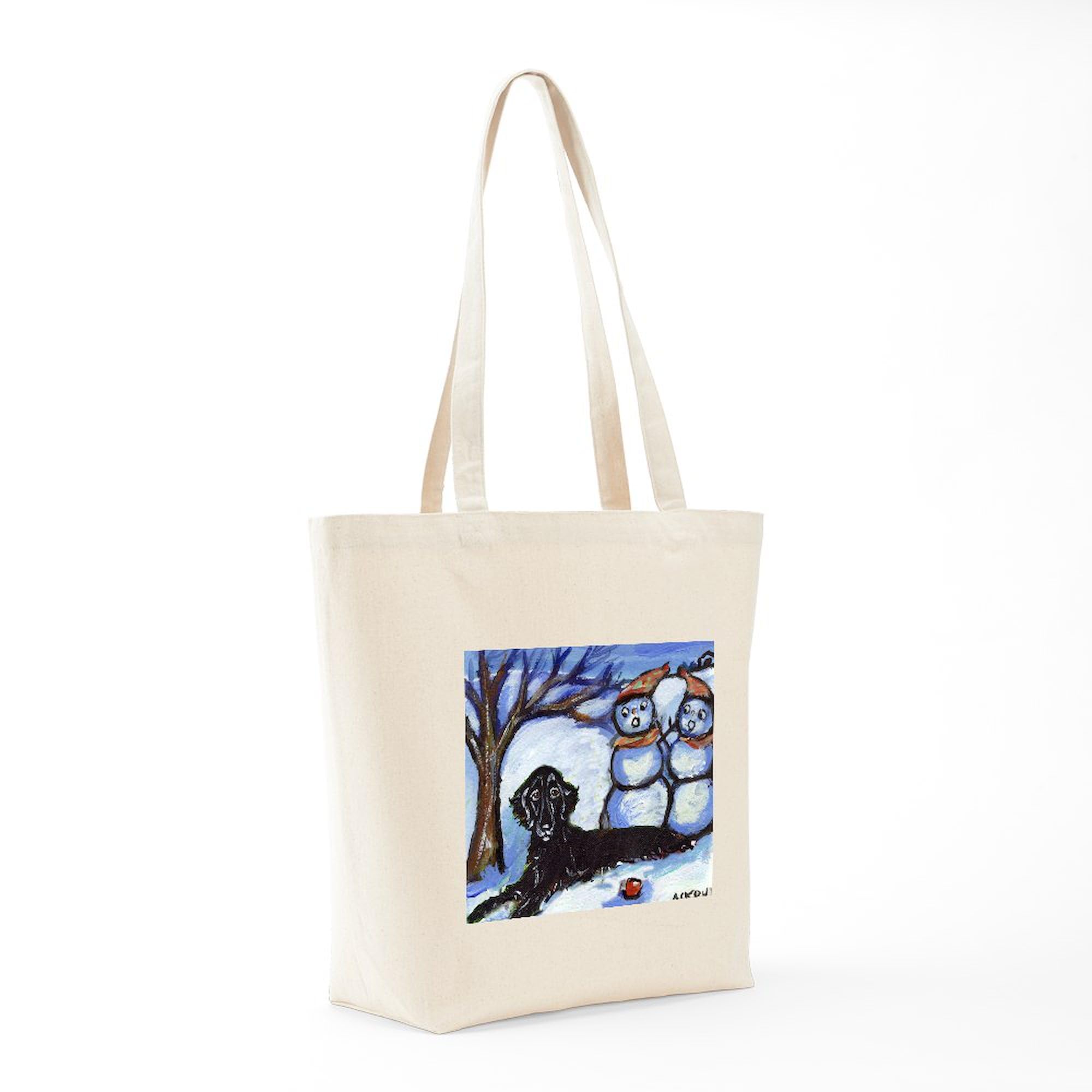 Flattie Winter Season Design Tote Bag - Natural Canvas Reusable Shopping Bag for Groceries, Beach & Daily Use | Eco-Friendly & Durable