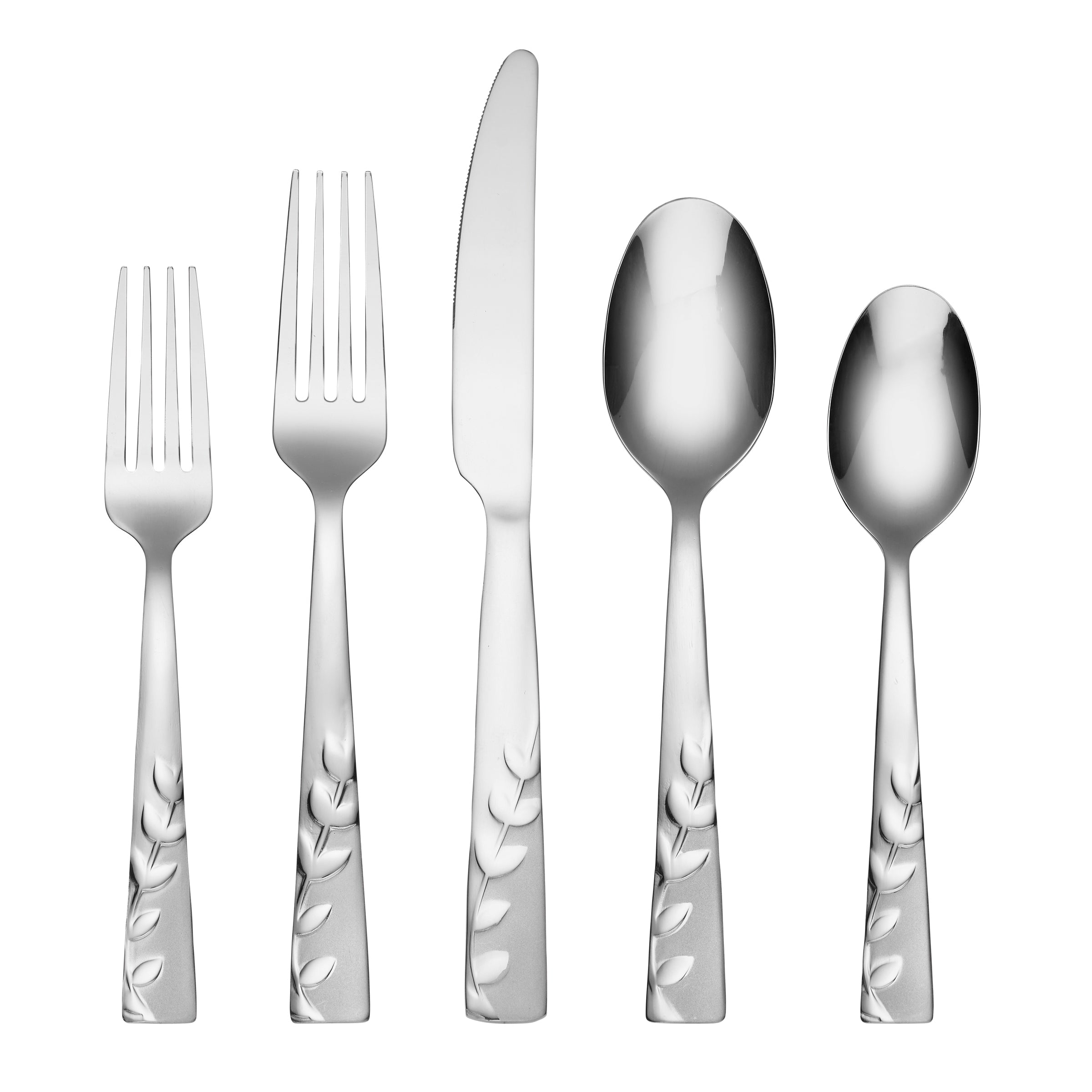 20-Piece Blossom Sand Flatware Set - Stainless Steel Silverware for Dining, Kitchen, Parties & Everyday Use