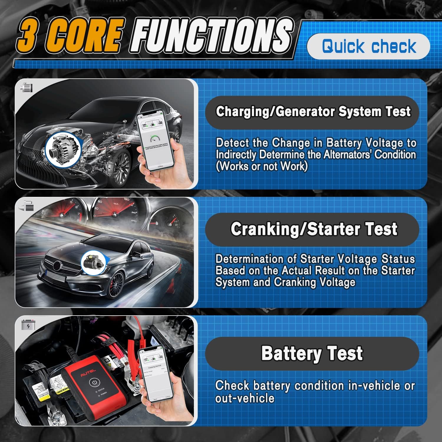 Autel MaxiBAS BT506 6V/12V/24V Battery & Alternator Tester - 100-2000 CCA Load Test, Adaptive Conductance Technology for Higher Accuracy | Automotive Charging System Diagnostic Tool for Cars, Trucks, SUVs | Perfect for Mechanics & DIY Car Maintenance