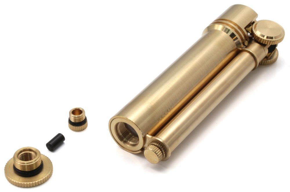 Douglass Oil Lighter Field-L Brass - Vintage Style Outdoor Camping Lighter for Hiking, Backpacking & Survival Gear