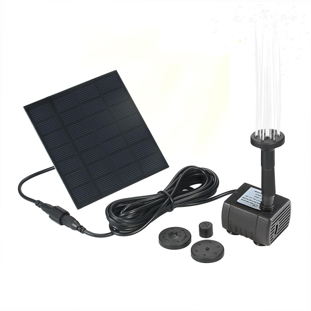 Decdeal 1.6W Solar Water Pump with 4 Nozzles - Outdoor Solar Fountain Kit for Small Ponds, Garden, Fish Tank & Patio | Perfect for Backyard Decor, Bird Baths & Water Features