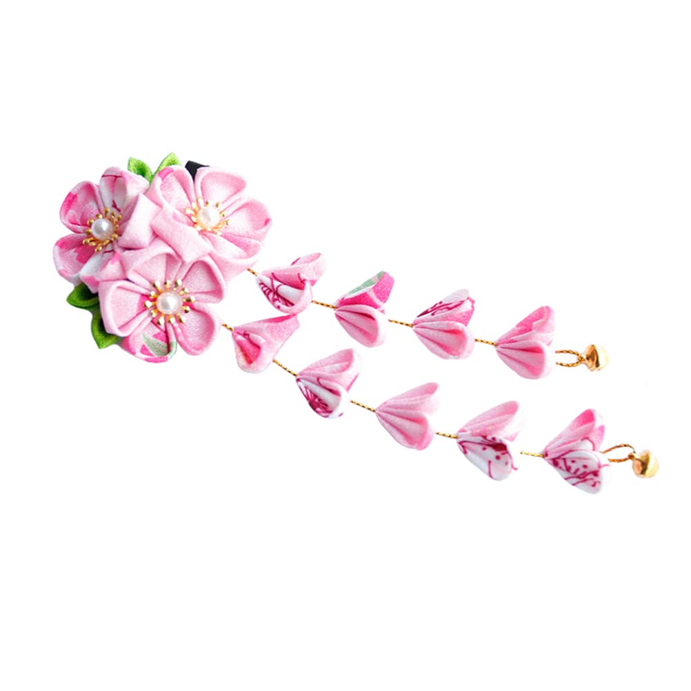 LUOZZY Japanese Hair Clips - Elegant Kimono Flower Hair Pins with Tassel, Traditional Kanzashi Hair Ornaments for Women | Perfect for Kimono, Cosplay, Tea Ceremony & Special Occasions