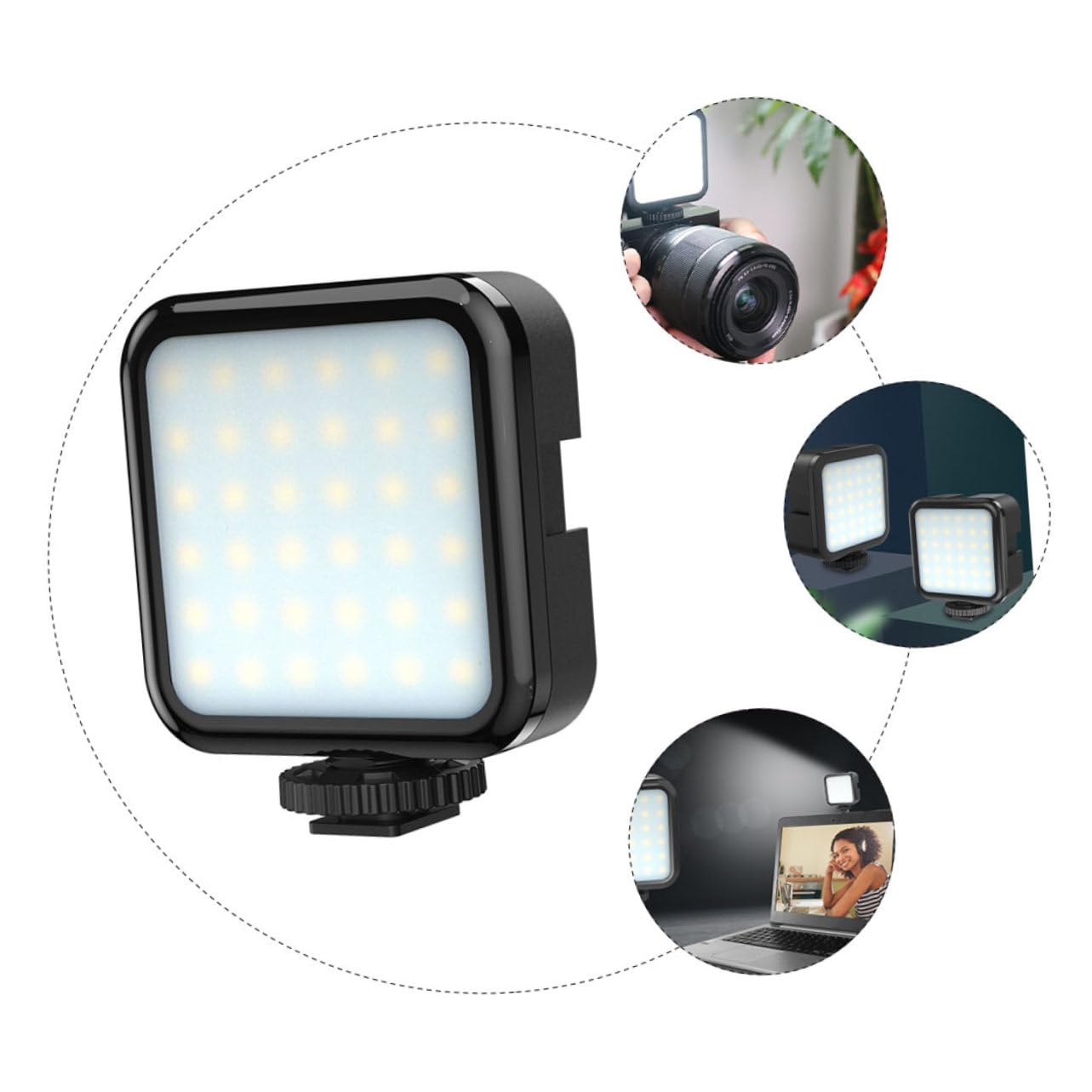 MIKIKIT 3-Pack LED Fill Light Panel for Video Conferencing, Photography & Zoom Meetings - Portable Desktop Lighting for Laptop, Camera, Webcam - Perfect for Home Office, Streaming & Content Creation
