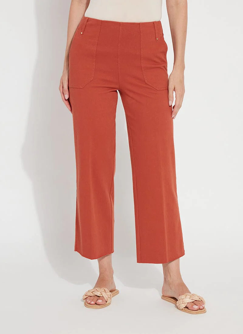 Athena Wide Leg Crop Pants - Pure Henna Dye | Comfortable & Stylish for Yoga, Travel & Casual Wear