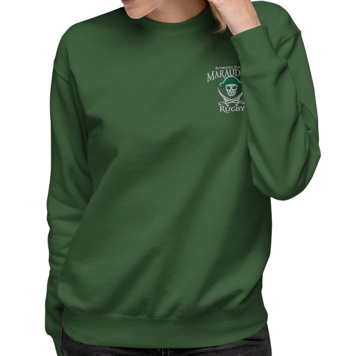 Plymouth State WRFC Embroidered Crewneck Sweatshirt - College Rugby Fan Apparel - Comfortable Cotton Pullover for Men & Women - Perfect for Game Day, Campus Wear & Casual Outfits