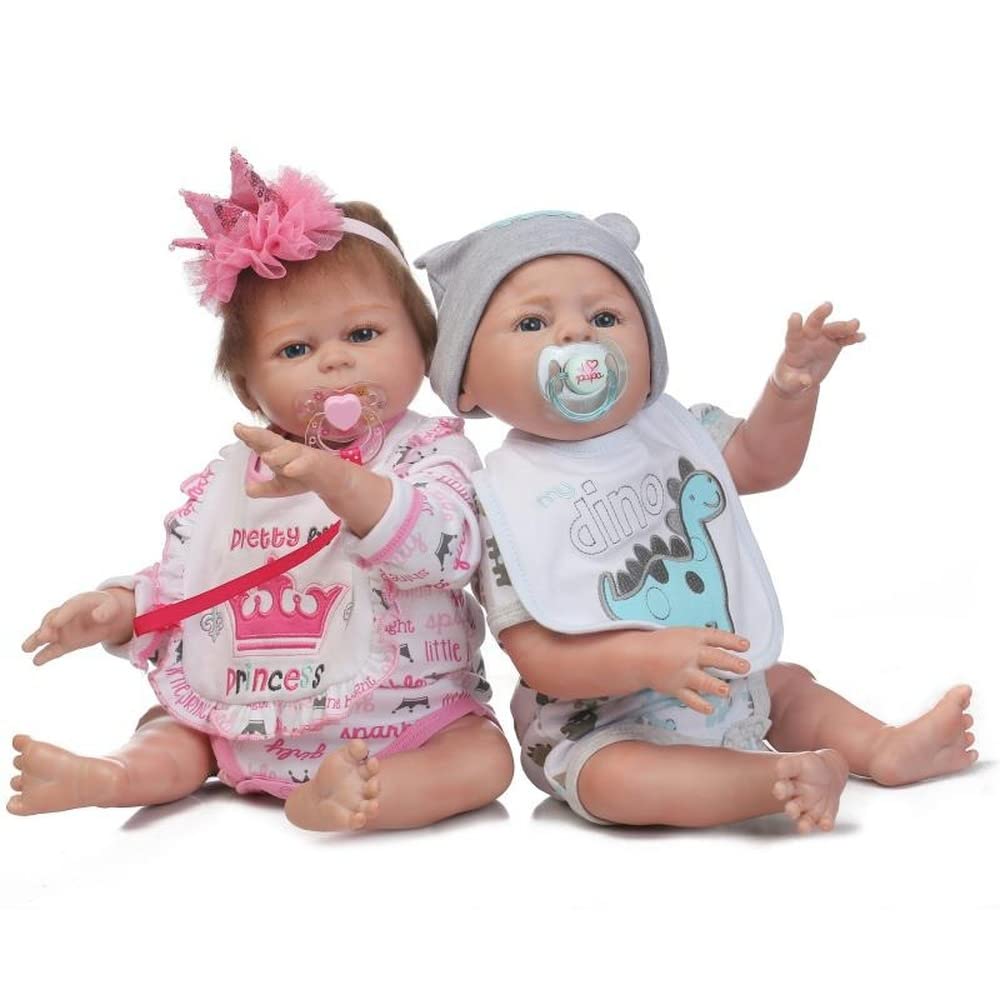 Reborn Baby Dolls 20 Inch Twins - Handmade Realistic Soft Body Lifelike Baby Doll for Girls Age 3+ | Waterproof Bath Toy, Perfect Gift for Kids, Role Play & Pretend Play (Boy)