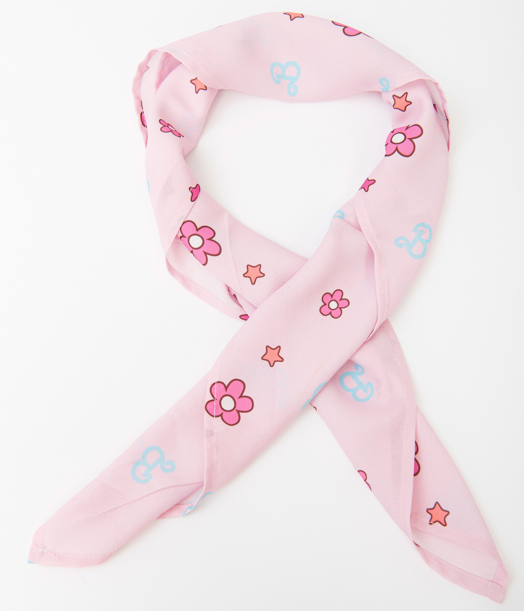 Vintage 1970s Pink Barbie Print Hair Scarf - Retro Barbie x Unique Vintage Silk Headband - Perfect for 70s Theme Parties, Costumes & Retro Fashion
