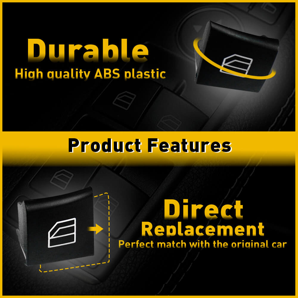 2PCS Master Window Switch Button Cover Cap For Mercedes Benz X164 W164 W251 - Premium Interior Accessory for Enhanced Protection & Style - Perfect for Daily Commute & Long Road Trips
