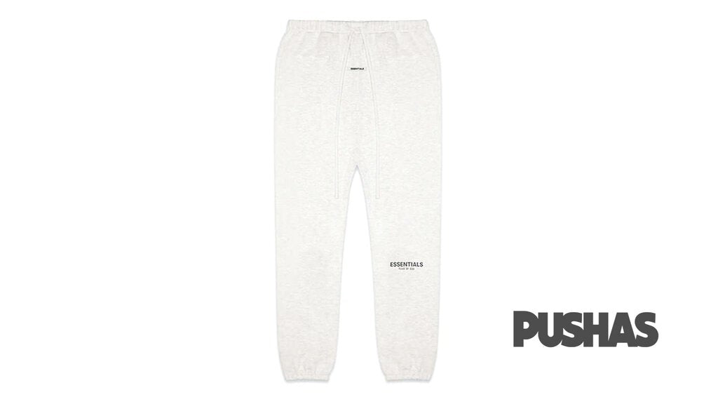 ESSENTIALS Men's Heather Oatmeal Sweatpants - Soft Cotton Joggers with Elastic Waistband for Lounge, Gym & Casual Wear | SS21 Collection