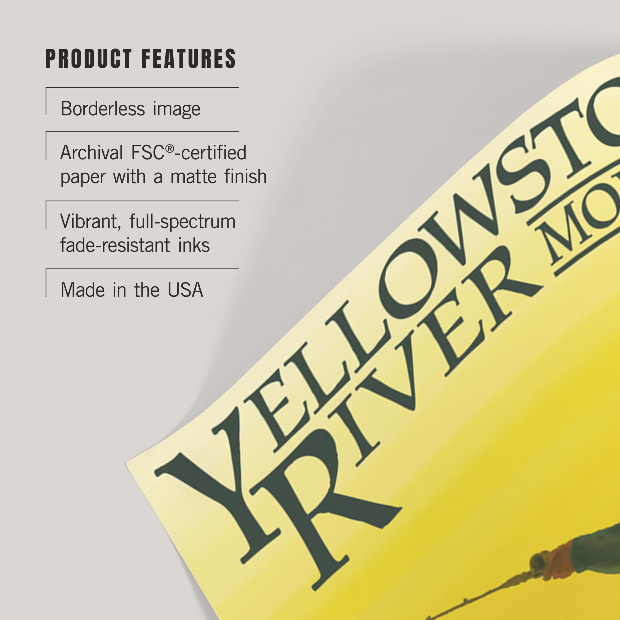 Lantern Press 16x24 Inch Giclee Art Print - Yellowstone River Montana Fly Fishing Landscape Wall Decor | Perfect for Home, Office & Cabin Decor