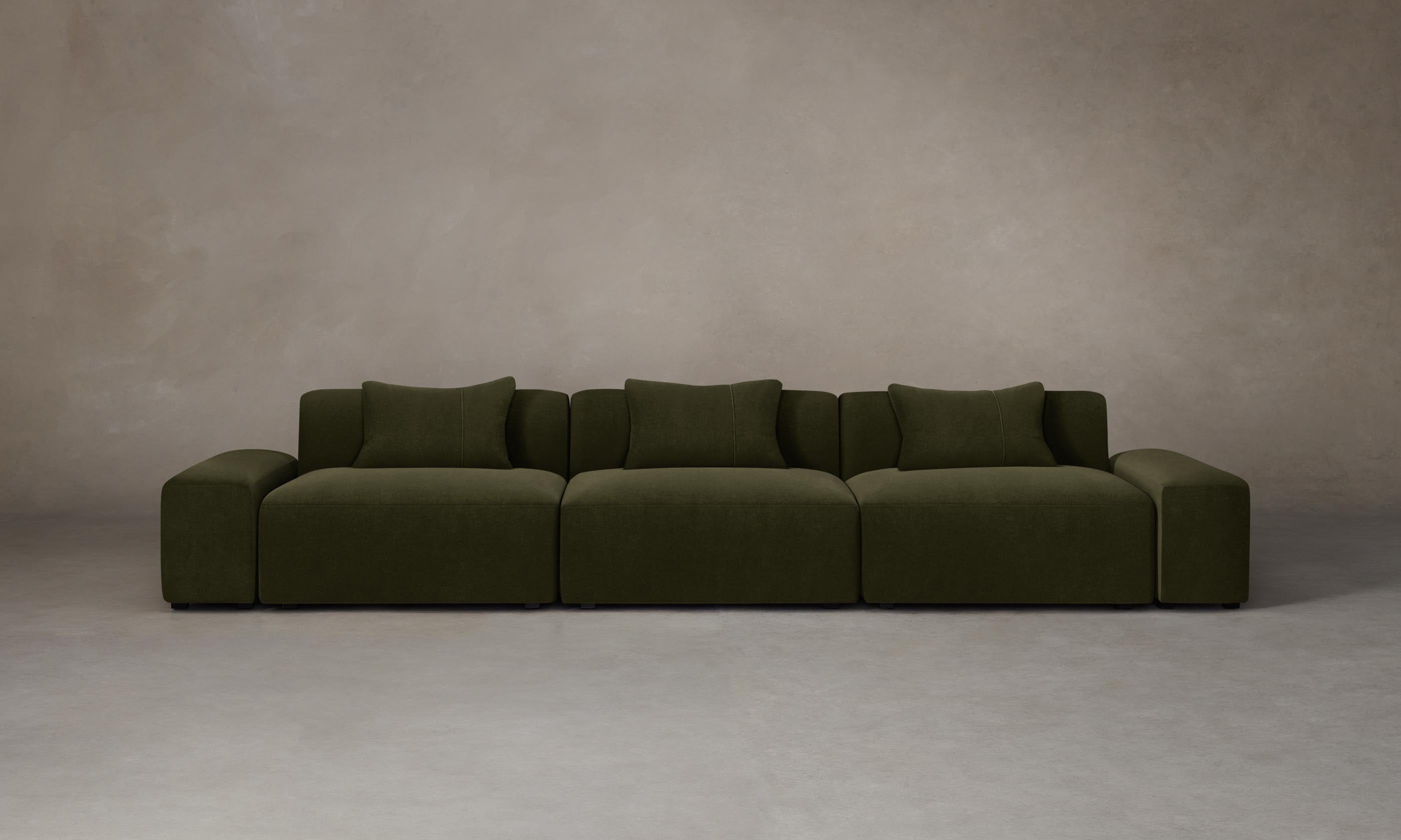 Breuer Modular Sofa - Luxurious Mohair Moss Fabric for Modern Living Room & Office Spaces
