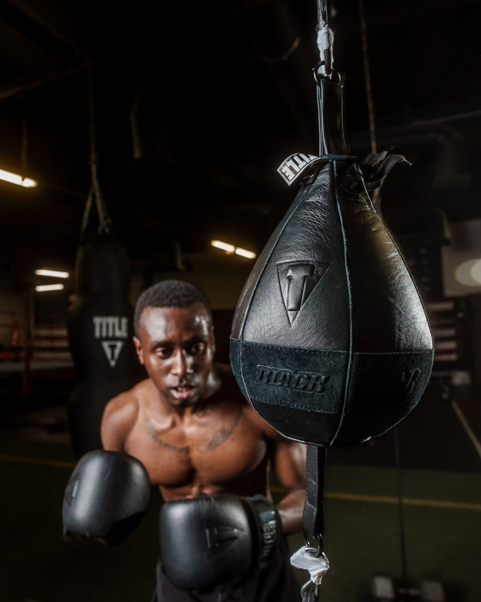 Black Double End Boxing Bag 2.0 - Premium Speed Bag for Boxing Training & MMA Workouts - Perfect for Home Gyms & Professional Fighters