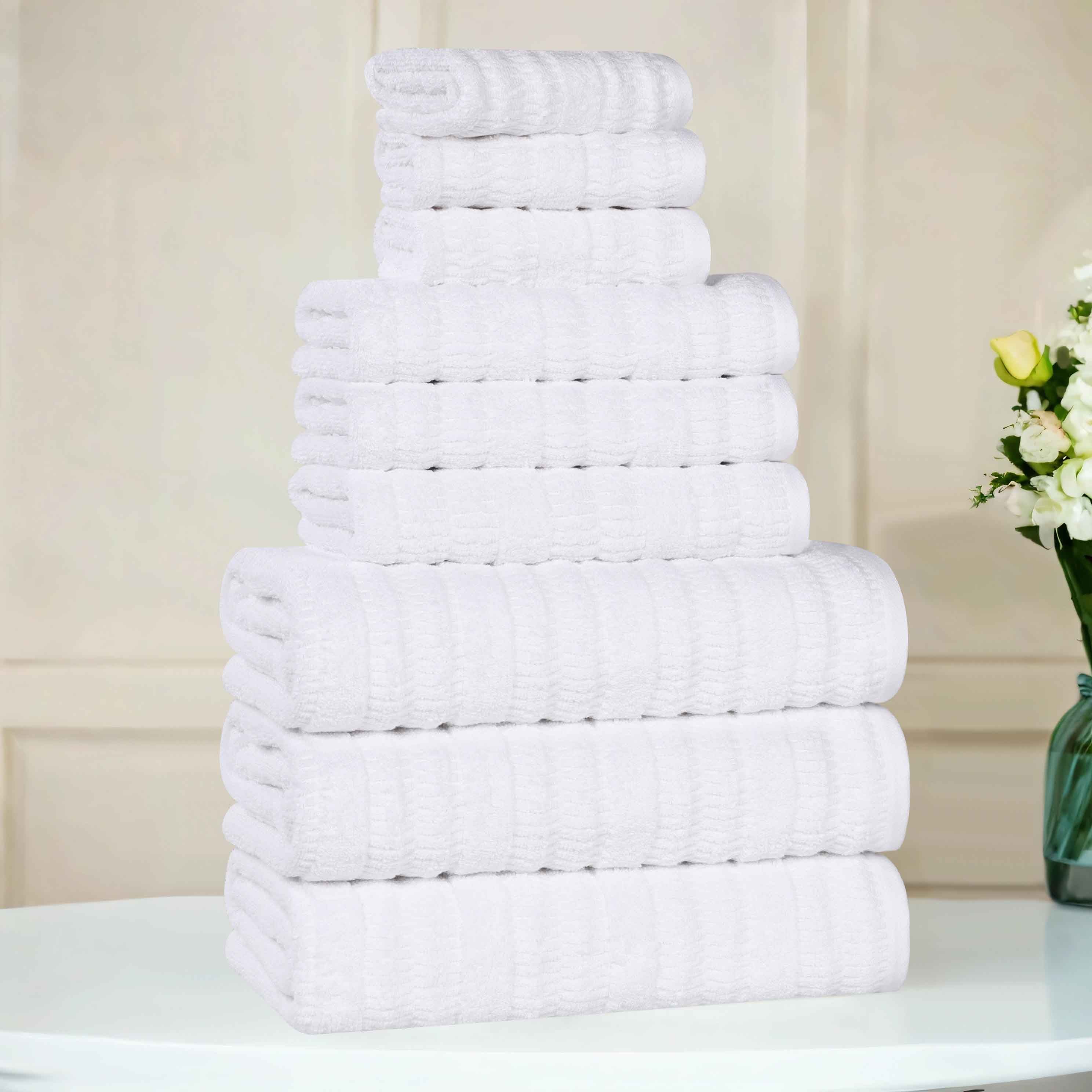 Premium 9-Piece Mika Smart Twist Cotton Towel Set - Soft, Absorbent & Quick-Drying Bath Towels for Spa, Gym & Luxury Home Use