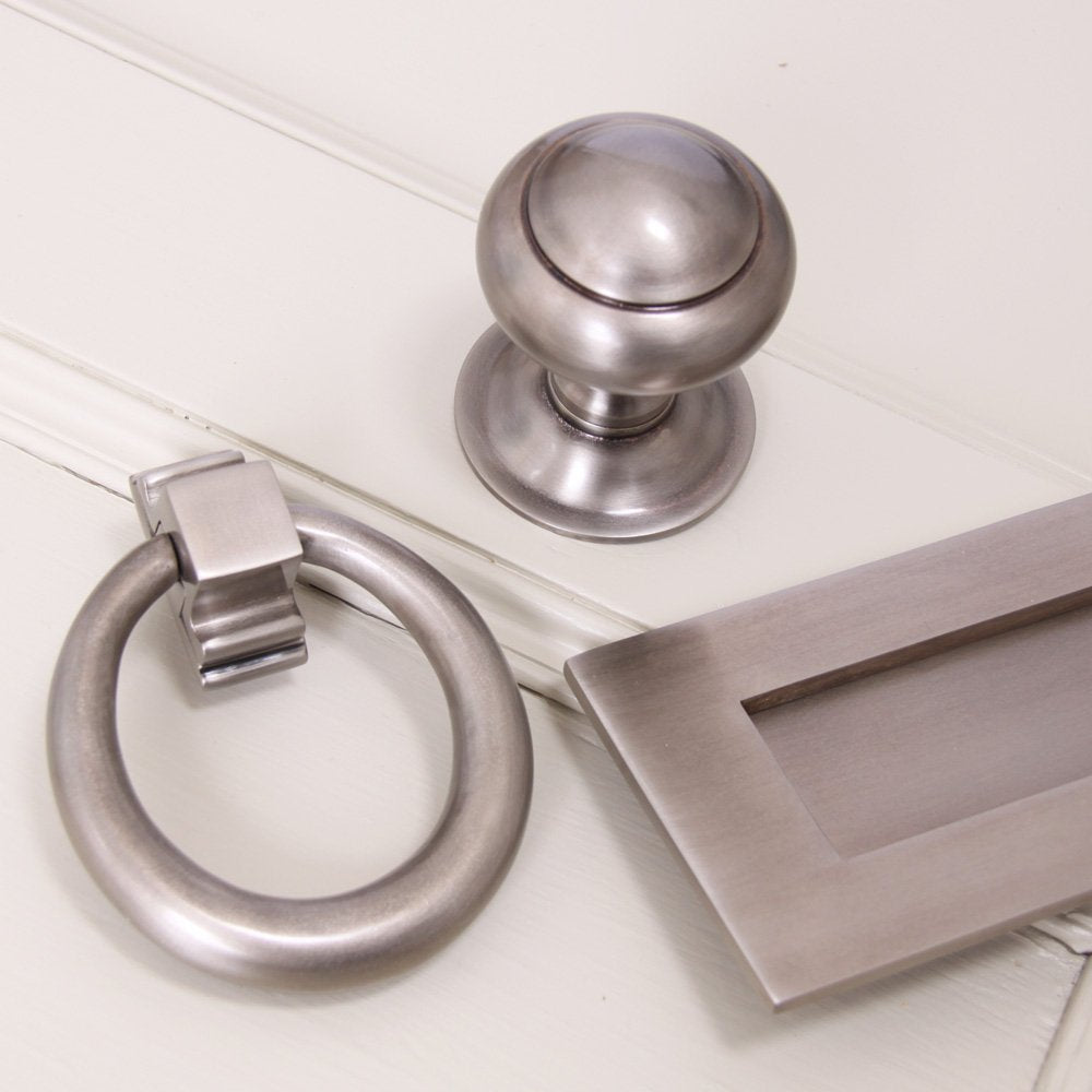 Vintage Nickel Round 3 Inch Cabinet Door Pull - Classic Hardware for Kitchen Cabinets, Dressers & Furniture Restoration (Set of 2)