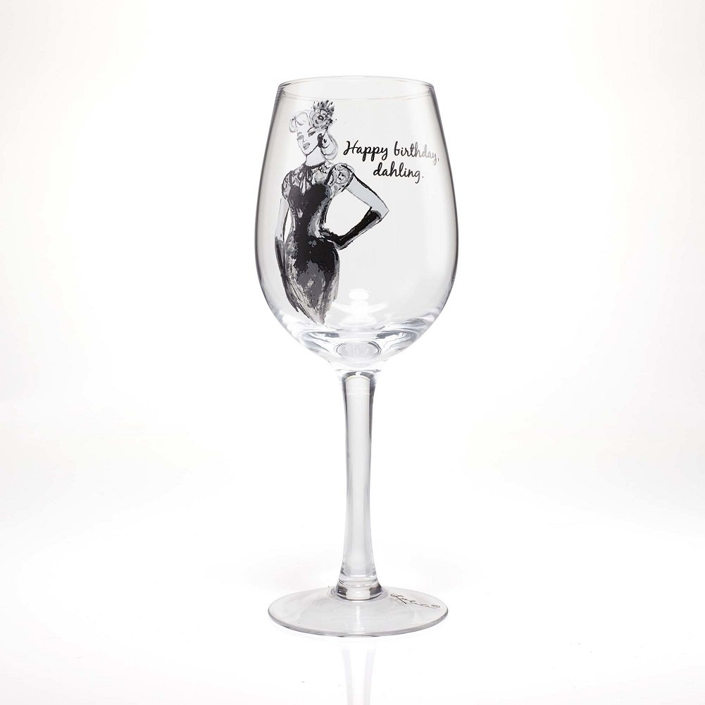 Enesco Happy Birthday Wine Glass - Colorful Party Drinking Cup for Celebrations, Toasts & Special Occasions