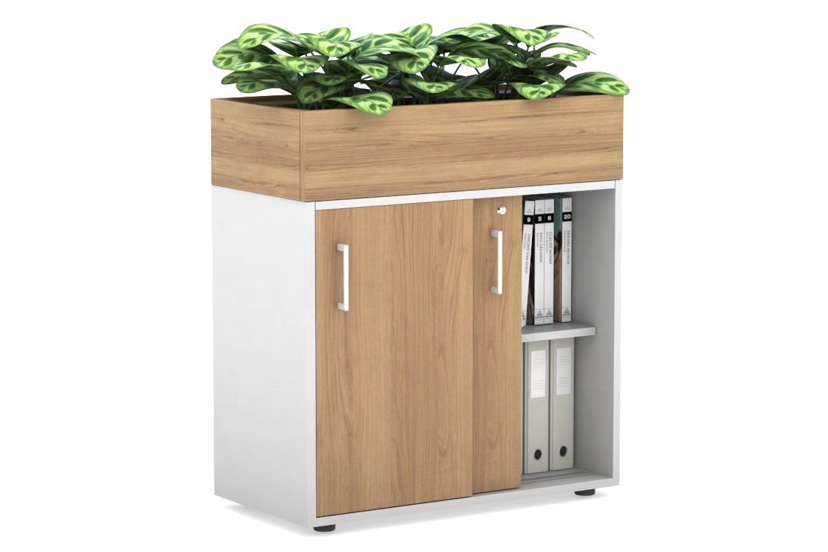 Modern Uniform Credenza with Planter Box - 800W x 975H x 428D - Perfect for Office, Living Room & Home Decor Storage Solution