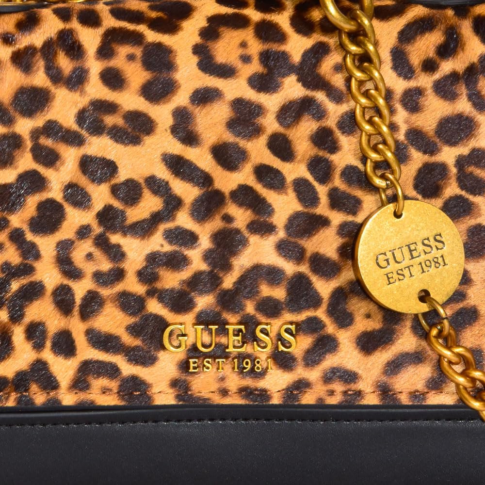 GUESS Iseline Convertible Crossbody Flap Bag - Leopard Print Fashion Handbag for Women | Perfect for Work, Travel & Everyday Use