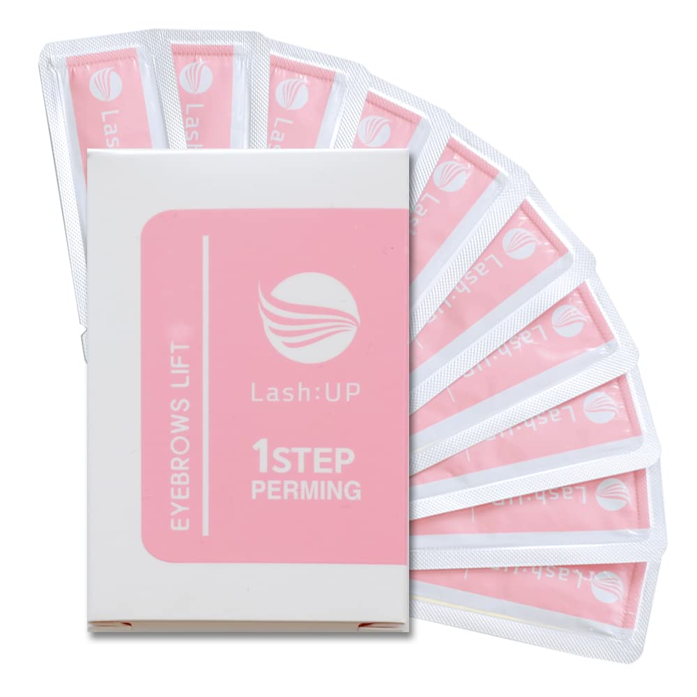 Professional Lash Lift Kit - Step 1 (10 Packets of 0.8g/0.03oz) for Natural Eyelash & Eyebrow Enhancement - DIY Salon-Quality Lash Perm at Home