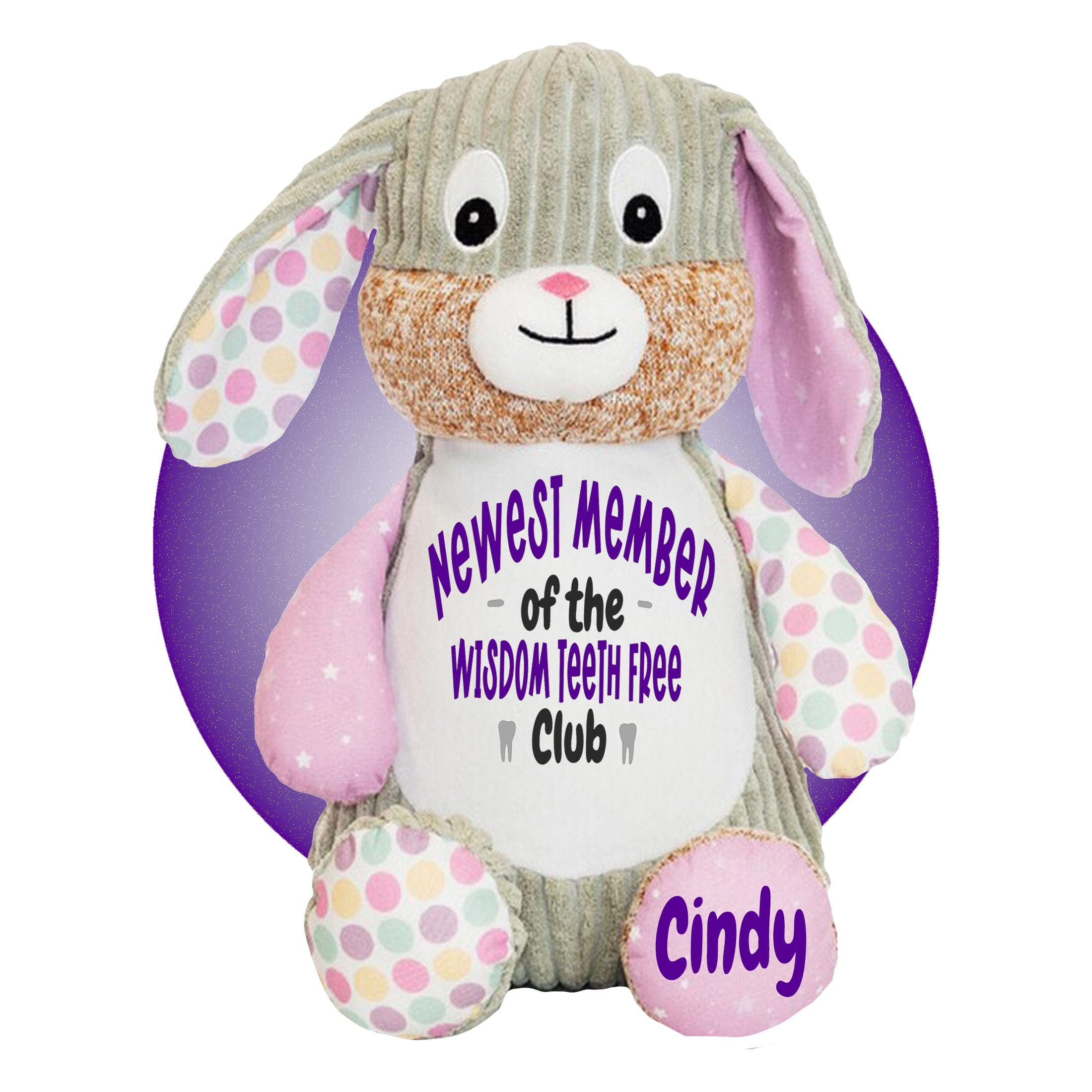 Personalized Wisdom Teeth Removal Recovery Gift Basket - Get Well Soon Care Package for Post-Surgery Comfort - Violet Bunny Design by Kikilishop | Perfect for Friends & Family After Dental Surgery