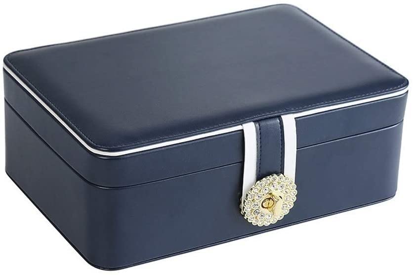 Double Layer Leather Jewelry Box for Rings, Watches, Earrings & Necklaces - Portable Travel Storage & Display Case - Perfect for Organizing, Gifting, and Home Decor