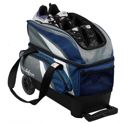 KR Strikeforce Cruiser Smooth Double Ball Roller Grey/Navy Bowling Bag - Perfect for League Play & Tournament Travel - Durable 2-Ball Bowling Bag with Comfortable Shoulder Strap